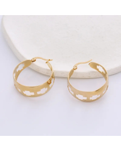 Exaggerated Geometric Stainless Steel Earrings Hollow Out Stainless Steel Earrings