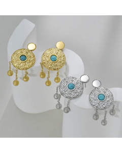 Fashion Eye Stainless Steel Drop Earrings Plating Rhinestones Stainless Steel Earrings