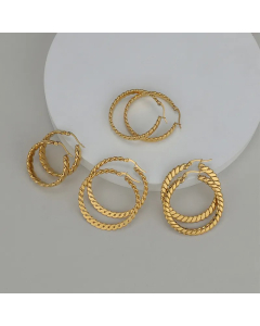 Fashion Geometric Stainless Steel Hoop Earrings Plating Stainless Steel Earrings