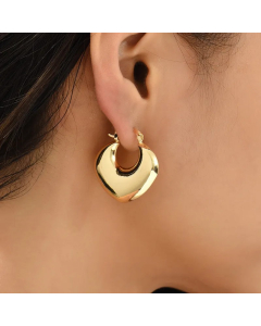 Basic Round Square Heart Shape Stainless Steel Dangling Earrings Plating Stainless Steel Earrings 1 Pair