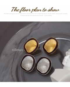 Retro Irregular Titanium Steel Ear Studs Plating Stainless Steel Earrings