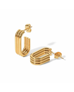 Fashion U Shape Stainless Steel Ear Studs Gold Plated Stainless Steel Earrings