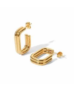 Fashion U Shape Stainless Steel Ear Studs Gold Plated Stainless Steel Earrings