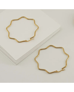 Simple Style Waves Stainless Steel Earrings Plating Stainless Steel Earrings