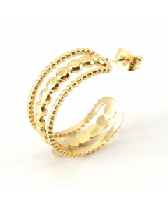Fashion U Shape Stainless Steel Earrings Plating Hollow Out Stainless Steel Earrings