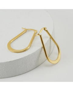Simple Style Geometric Titanium Steel Hoop Earrings Plating Metal Stainless Steel Earrings