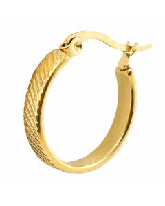 Fashion Round Stainless Steel Hoop Earrings Gold Plated Stainless Steel Earrings