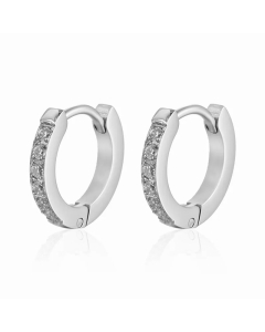 Fashion Geometric Titanium Steel Hoop Earrings Gold Plated Rhinestones Stainless Steel Earrings