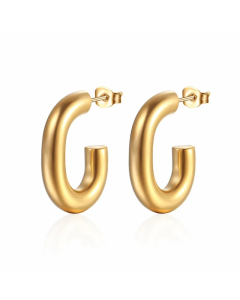 Fashion C Shape Titanium Steel Ear Studs Plating Stainless Steel Earrings