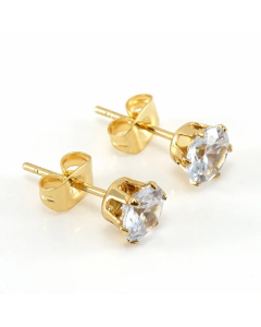 Modern Style Geometric Stainless Steel Ear Studs Plating Zircon Stainless Steel Earrings