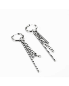 Fashion Geometric Titanium Steel Earrings Tassel Stainless Steel Earrings 1 Piece