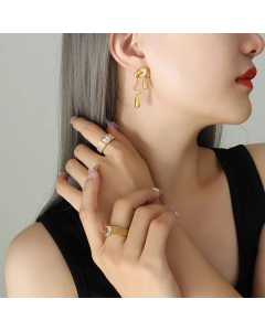 Fashion Water Droplets Titanium Steel Earrings Irregular Stainless Steel Earrings