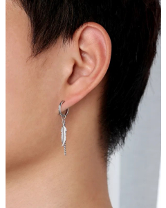 Retro Leaf Titanium Steel Earrings Asymmetrical Stainless Steel Earrings 1 Piece