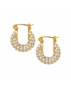 Elegant U Shape Titanium Steel Earrings Inlay Zircon Stainless Steel Earrings