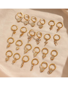 Fashion Geometric Stainless Steel Earrings Plating Zircon Stainless Steel Earrings