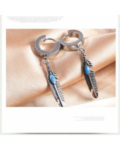 Retro Leaves Titanium Steel Dangling Earrings Plating Stainless Steel Earrings 1 Piece