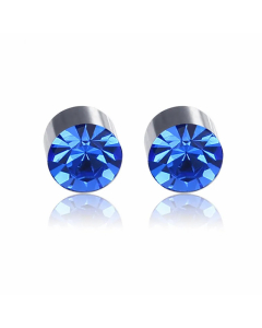 Simple Style Geometric Stainless Steel Ear Studs Inlay Rhinestones Stainless Steel Earrings 1 Pair
