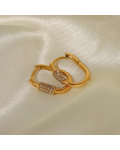 Fashion Geometric Stainless Steel Earrings Plating Zircon Stainless Steel Earrings