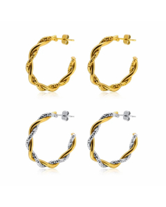 Simple Style Twist Titanium Steel Ear Studs Plating Stainless Steel Earrings 1 Pair