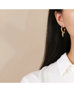 Fashion Water Droplets Stainless Steel Earrings Plating Stainless Steel Earrings