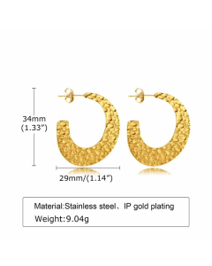 Fashion C Shape Titanium Steel Ear Studs Plating Stainless Steel Earrings 1 Pair