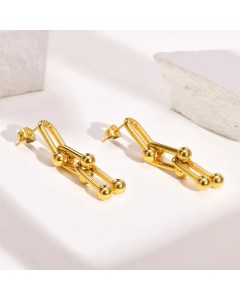 Fashion U Shape Stainless Steel Drop Earrings Plating Stainless Steel Earrings