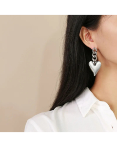 Fashion Heart Shape Stainless Steel Drop Earrings Plating Stainless Steel Earrings 1 Pair