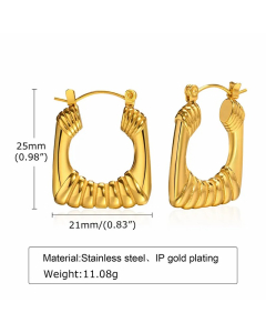 Fashion U Shape Stainless Steel Earrings Plating Stainless Steel Earrings