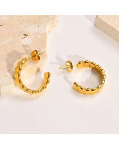 Fashion C Shape Stainless Steel Earrings Plating Stainless Steel Earrings