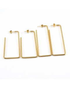 Simple Style Square Stainless Steel Ear Studs Polishing Plating Stainless Steel Earrings
