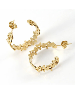Fashion Star Stainless Steel Ear Studs Gold Plated Stainless Steel Earrings
