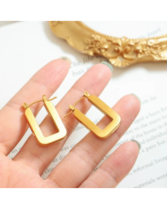 Fashion Solid Color Titanium Steel Earrings Plating Stainless Steel Earrings