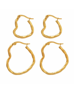 Fashion Heart Shape Titanium Steel Earrings Stainless Steel Earrings