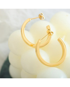 Fashion C Shape Titanium Steel Ear Studs Plating Stainless Steel Earrings