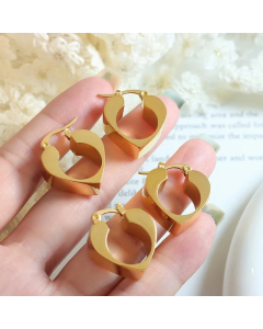 Fashion Heart Shape Titanium Steel Earrings Plating Stainless Steel Earrings