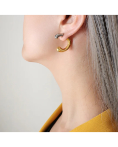 Fashion C Shape Titanium Steel Earrings Plating Stainless Steel Earrings