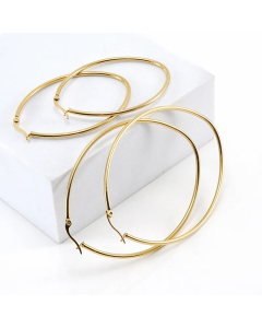 Simple Style Round Stainless Steel Hoop Earrings Plating Stainless Steel Earrings