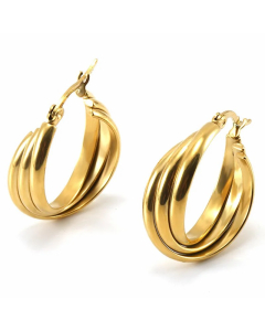 Fashion Geometric Stainless Steel Hoop Earrings Plating Stainless Steel Earrings