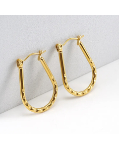 Simple Style Geometric Titanium Steel Hoop Earrings Plating Stainless Steel Earrings