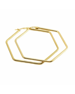 Simple Style Hexagon Titanium Steel Earrings Plating Stainless Steel Earrings