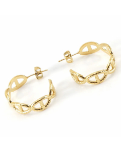 Fashion Geometric Titanium Steel Hoop Earrings Plating Hollow Out Stainless Steel Earrings