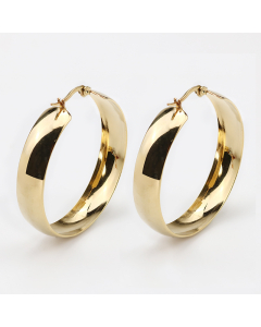 Fashion Creative Stainless Steel Electroplated 18K Circle Earrings-Gold Color-02-L