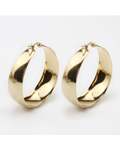 Fashion Creative Stainless Steel Electroplated 18K Circle Earrings-Gold Color-01-S