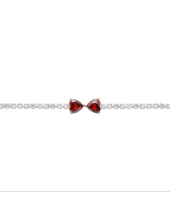 Elegant Bowknot Heart Claw Diamond Stainless Steel Bracelet