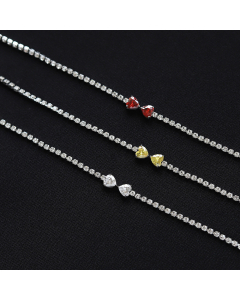 Wholesale Stainless Steel Bracelet Bowknot Heart Claw Diamond Bracelet 