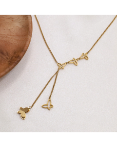 Wholesale Stainless Steel Necklace Sweet Fairy Style Elegant Hollow Butterfly Frosted Butterfly Necklace
