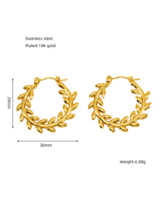 Fashion Ear Buckle Hollow Earrings 18K Gold Plated Earrings Stainless Steel Earrings