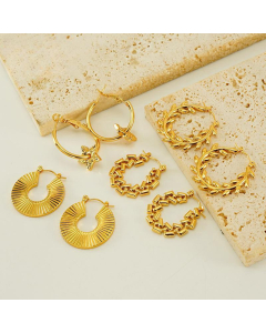 Wholesale Stainless Steel Earrings Hollow Earrings 18K Gold Plated Earrings