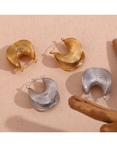 Wholesale Stainless Steel Earrings Folded Geometric Earrings 