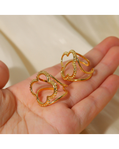 Wholesale Stainless Steel Open Ring Four-leaf Clover Non-fading Ring